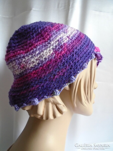 Crocheted craft hat.