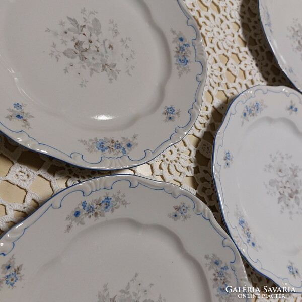 Zsolnay rare, blue-edged, blue floral pattern, baroque plates