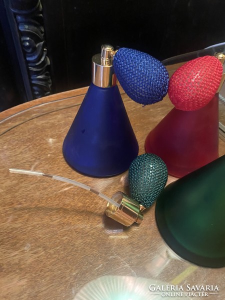 Vintage colored perfume bottles