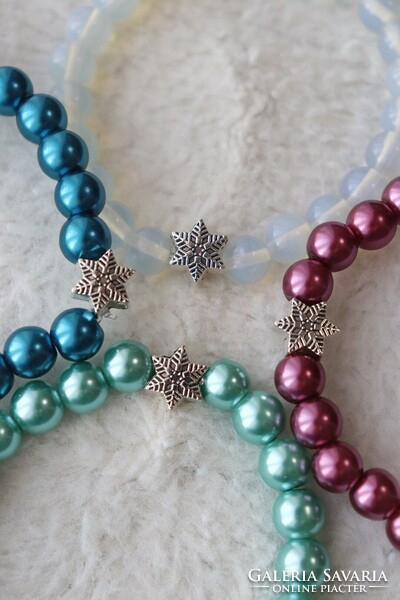 Snowflake bracelet for Christmas - opal