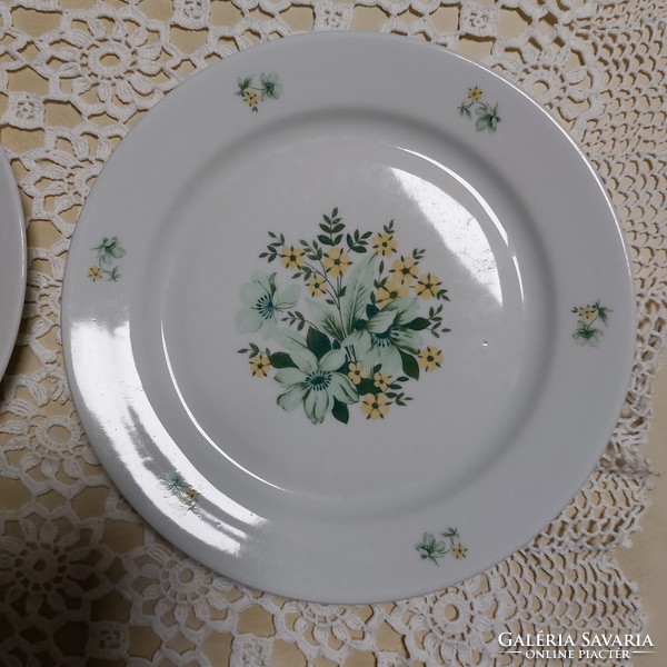 Lowland, rare green-yellow flower patterned plates