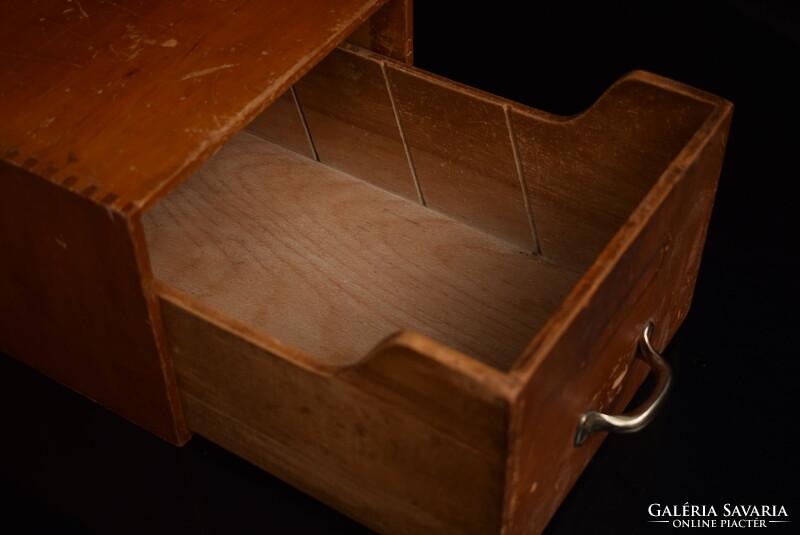 Retro office wooden chest / storage / box / old German Vienna / file holder