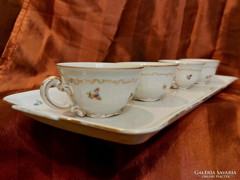 Zsolnay coffee cups with tray.