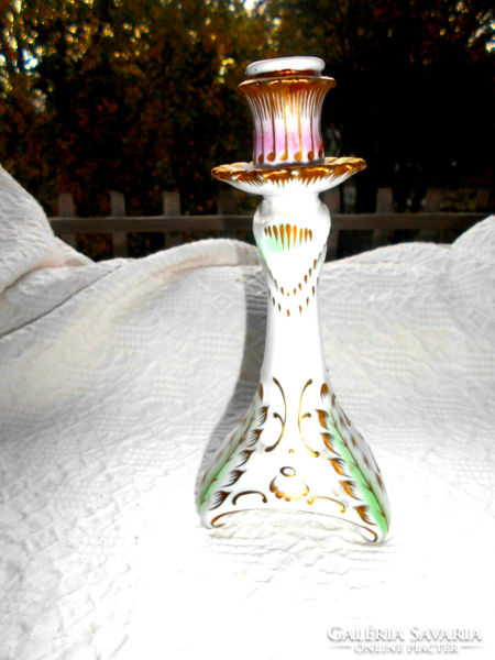 Hollóháza baroque pattern candle holder with hand painting