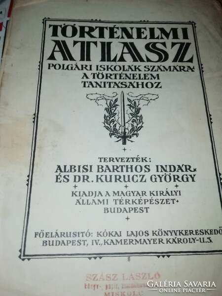 Historical atlas for civic schools by Albisi Barthos indár