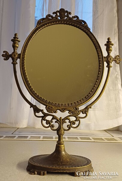 Gyönyörű rèz tükör àllitható pipere asztali tornyos tükör