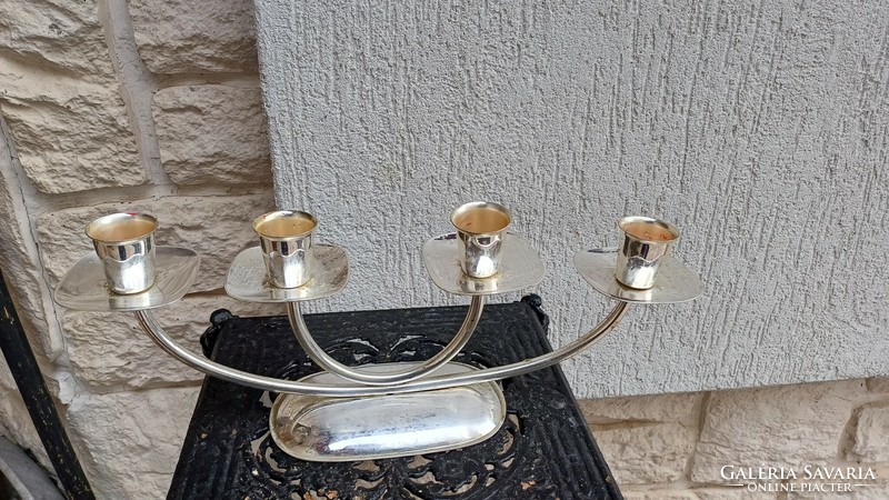 Silver-plated candle holder, advent with 4 candles