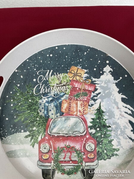 Plastic tray is strong, the material is Christmas festive holiday Christmas