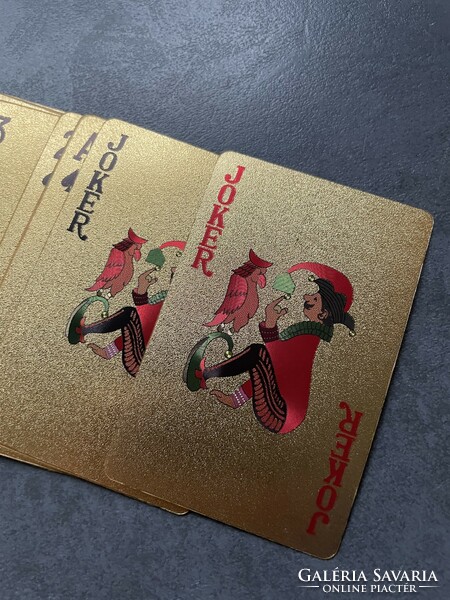 Plastic French Card Pack - $100 Back Pattern - Gold Color
