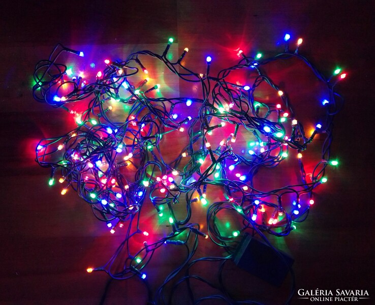 Two strings of Christmas indoor colored LED bulbs, 8 programs, 100 bulbs/3m
