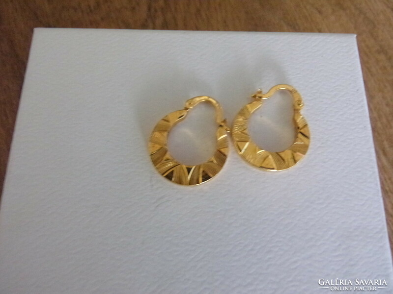 Engraved gold plated hoop earrings