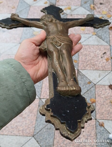 Antique corpus cross, beautiful cast iron Jesus Christ. Crucifix.