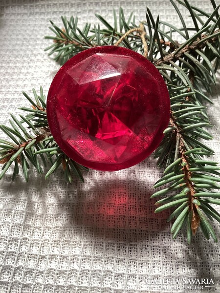 Old interesting red plastic Christmas tree decorations