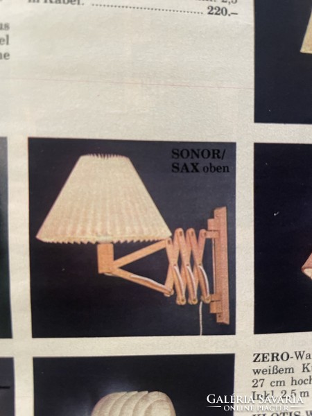 Pair of original vintage Ikea wooden scissor sax lamps