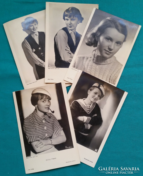 Foreign actress Dolly Haas, fashion in the 30s and 40s, postal clean photo postcards