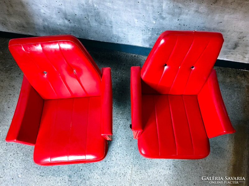 Retro, loft design műbőr forgólábas irodai szék, fotel