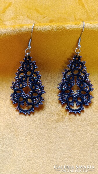 Handmade boat lace earrings with Japanese glass pearls