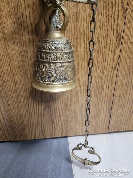 Antique copper large servant bell