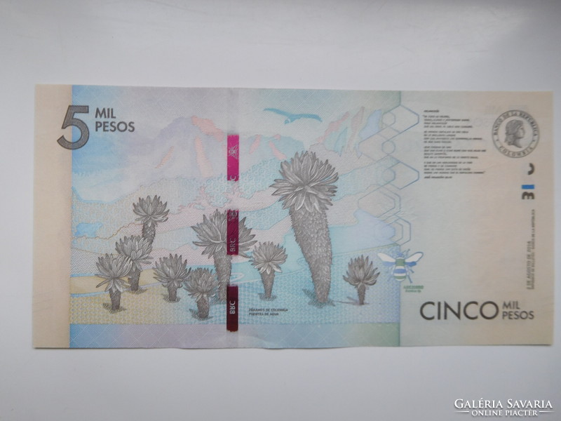 Kolumbia 5000 pesos 2016 UNC