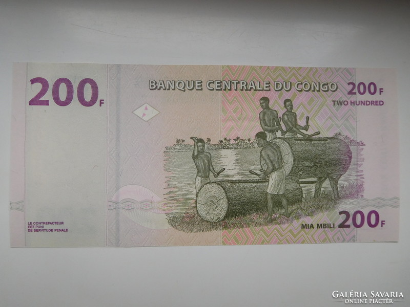 Kongói Dem Közt 200 francs 2013 UNC