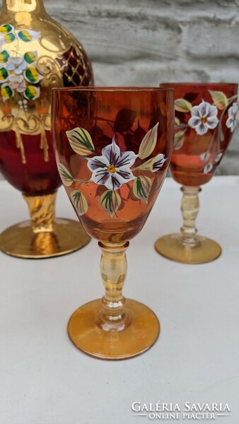 Czech hand painted liqueur set