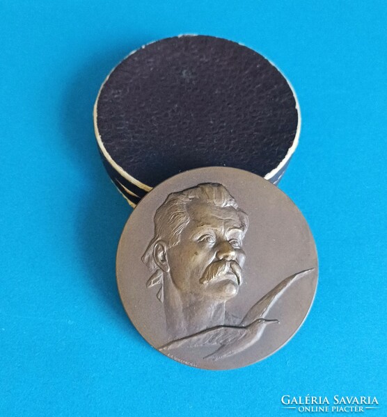 Russian bronze plaque commemorative medal + holder