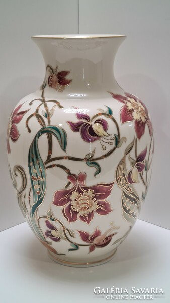 Large orchid / lily vase by Zsolnay