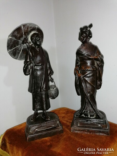 Pair of antique Chinese statues