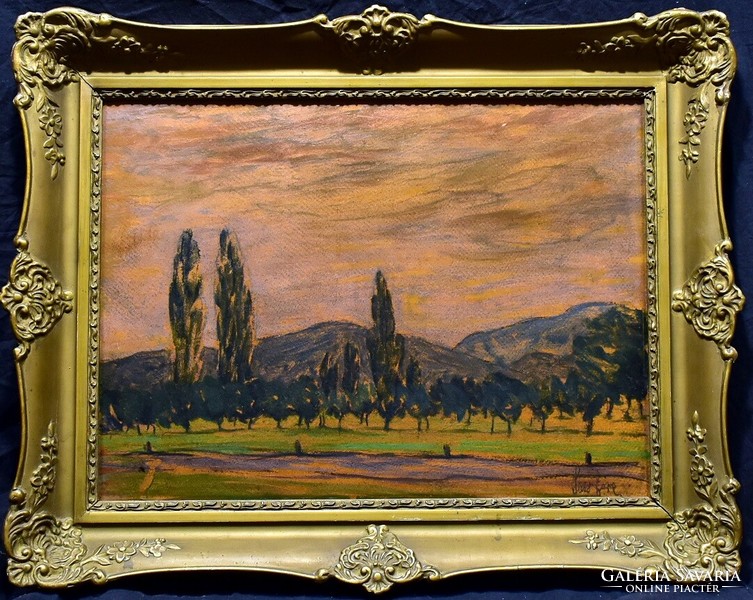 Ferenc Sass brunner (1882 - 1963): Sümeg landscape