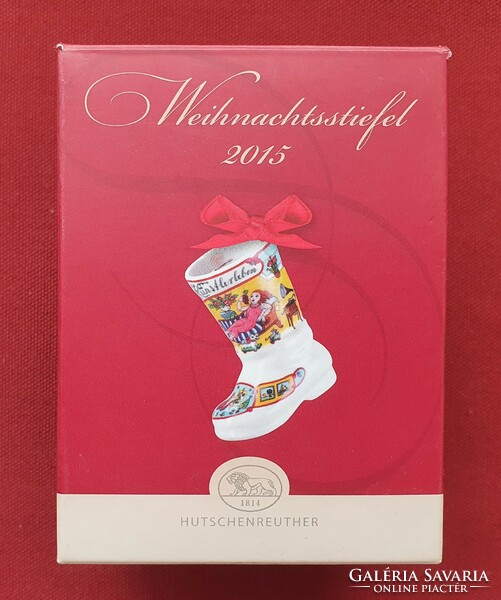 Hutschenreuther német porcelán karácsonyi csizma dísz 2015 kellék dekoráció karácsonyfadísz