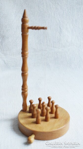 Table bowling, skill wooden game, 13 x 28.5 cm