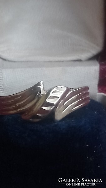 Vintage Fémjelzett Ezüst Gyűrű Reprezentatív Kézzel Készült Ékszer