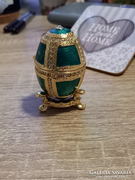 Fabergé tűzzomanc ékszertartó tojás swarovsky kristállyal