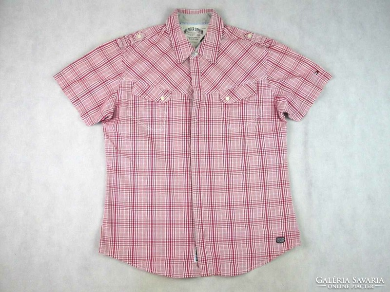 Original tommy hilfiger (xl) elegant check short sleeve men's shirt