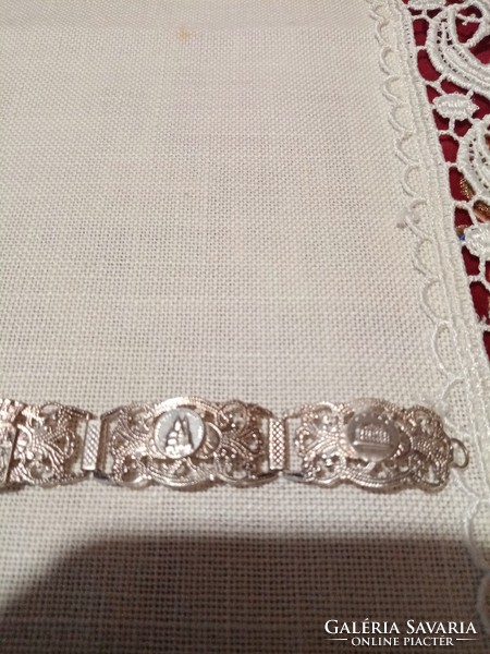 Old marked French silver bracelet / bangle 18 cm long 1.8 cm wide 16 gr graduation!