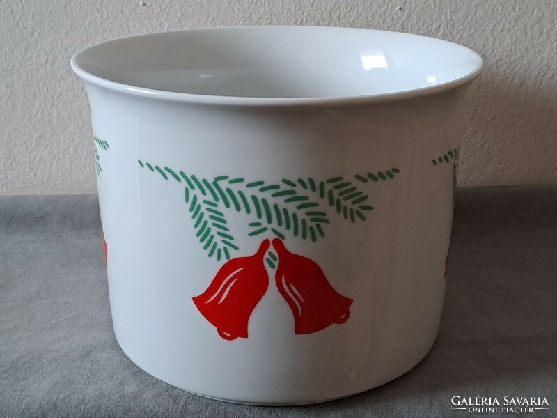 Zsolnay, a larger-sized, Christmas-decorated pot