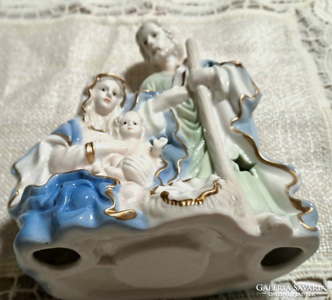 Holy family porcelain candle holder