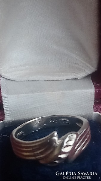 Vintage Fémjelzett Ezüst Gyűrű Reprezentatív Kézzel Készült Ékszer