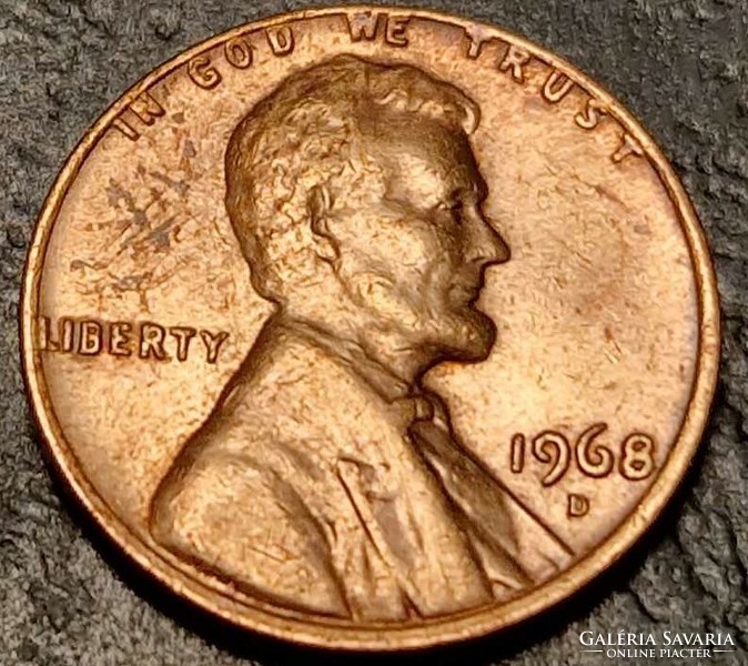 1 Cent, 1968.D, lincoln cent, with filling error.
