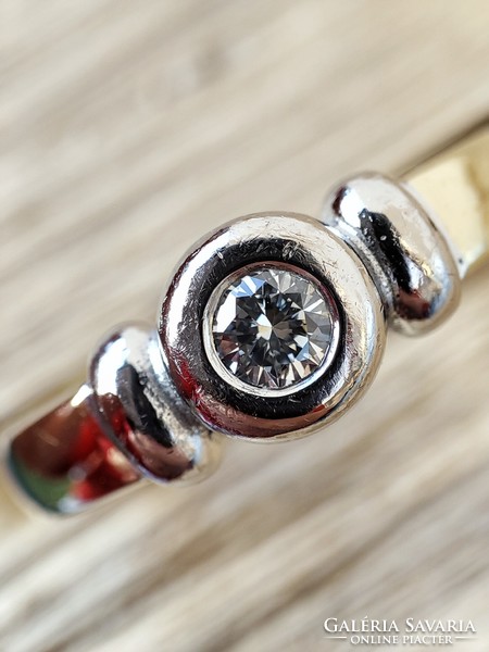14k karátos arany gyűrű Brilliant Button típusú gyémánttal gyémánt