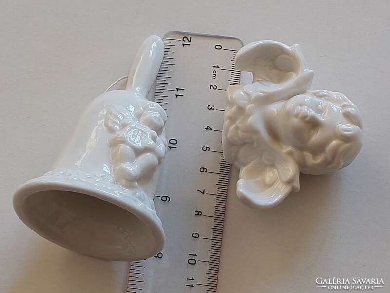 Porcelain bell angel head 2 pcs