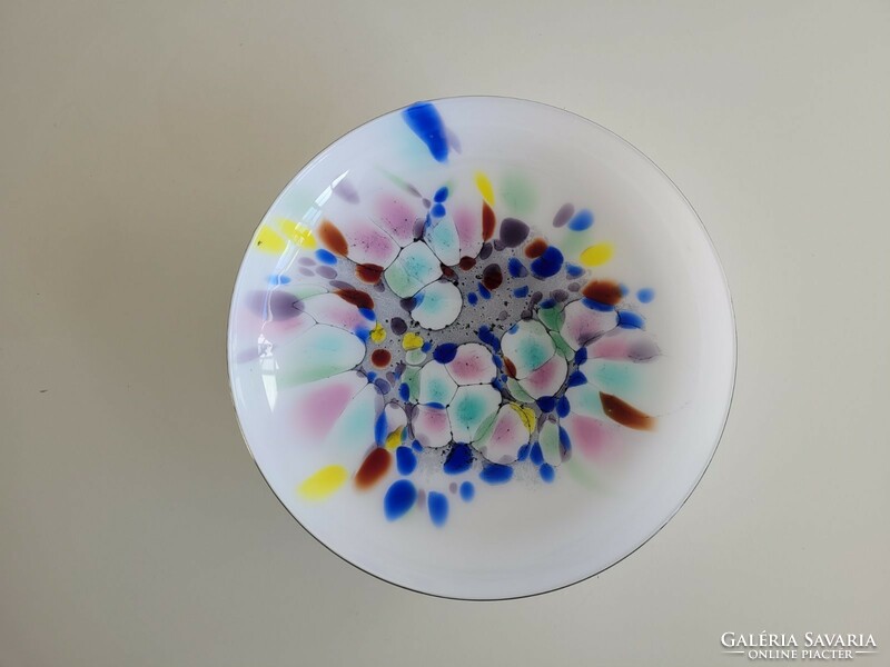 Murano glass bowl colored laminated glass decorative bowl with base 26 cm center of the table