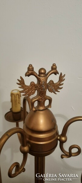 Antique Austro-Hungarian double-headed eagle 3-prong candle holder 62 cm