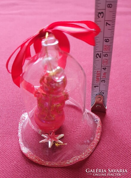 Old Christmas glass bell bell with angel ornament accessory decoration