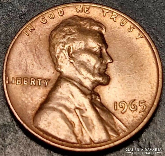1 Cent, 1965, Lincoln cent, with filling error.