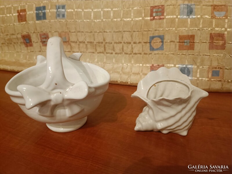 2 white porcelain ornaments