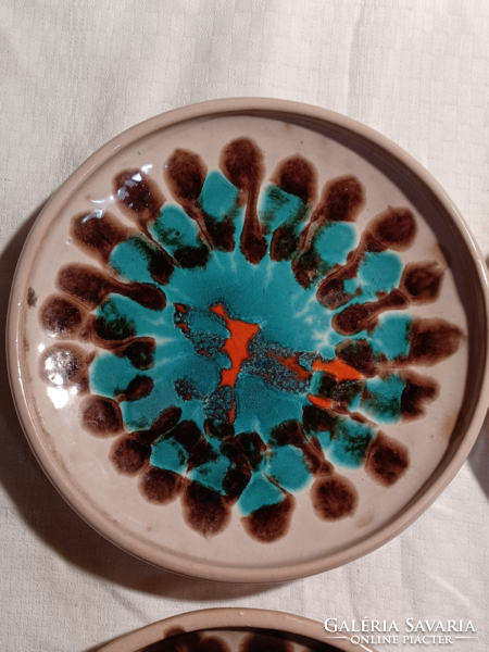 RETRO IPARMŰVÉSZETI MÁZAS KERÁMIA FALITÁNYÉROK 4-ES SOROZAT-JELZETT