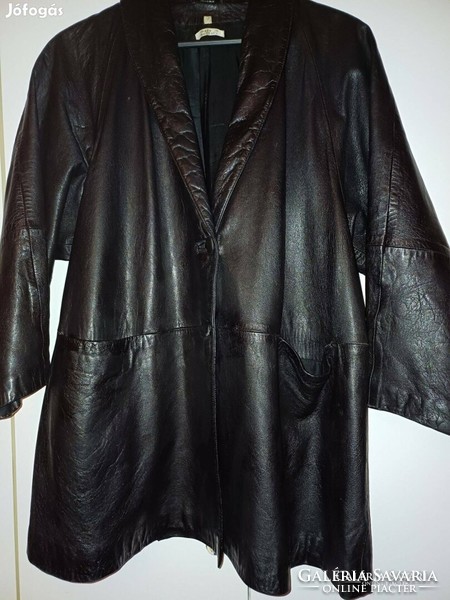 Black elegant women's leather jacket