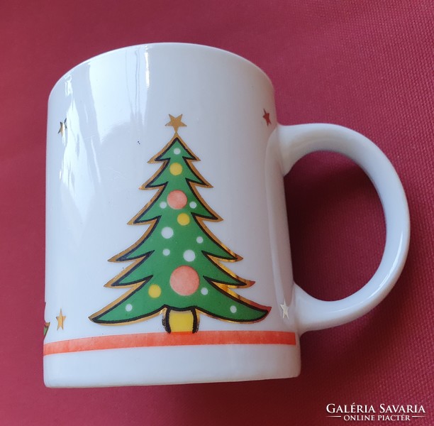 Christmas tree patterned porcelain mug cup