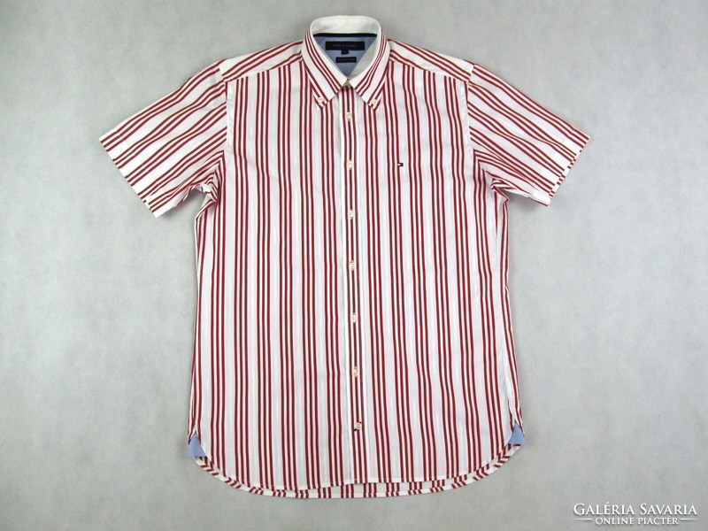 Original tommy hilfiger (s / m) elegant striped short sleeve men's shirt